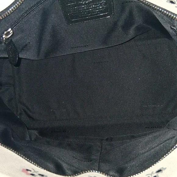 Coach Taxi Crossgrain Leather Tote Bramble Rose White Pink Floral Bag - Picture 11 of 16